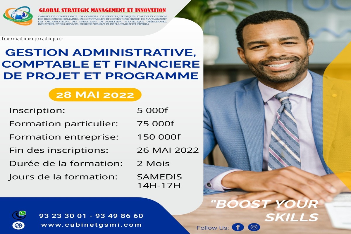 FORMATION_ GESTION ADMINISTRATIVE ET FINANCIERE DE PROJET ET PROGRAMME